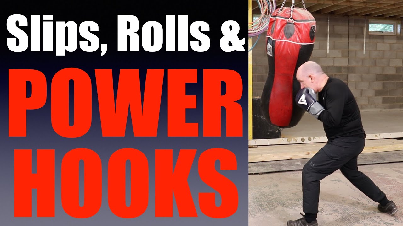 Slipping Punches, Rolling Punches and Power Hooks - Boxing Drills Translated to Heavy Bag Work background