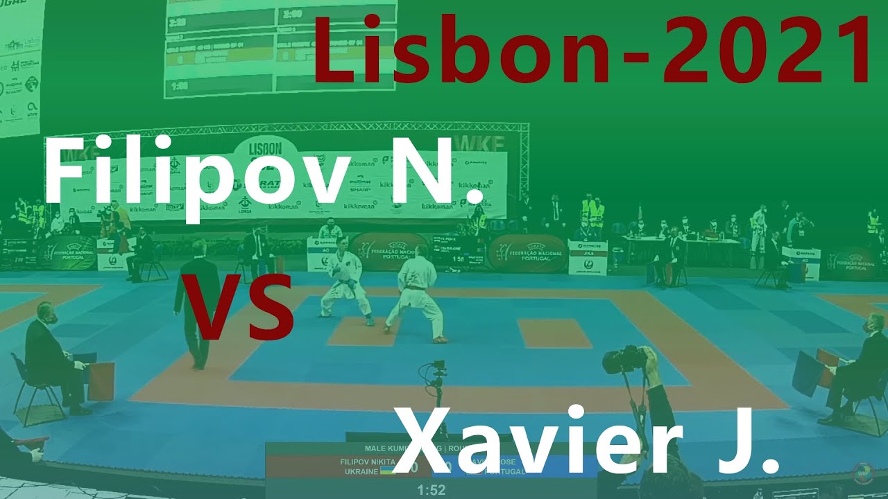 Karate 1. Premier League. Lisbon 2021. Filipov Nikita - Xavier Jose. Male kumite -60 kg backdrop
