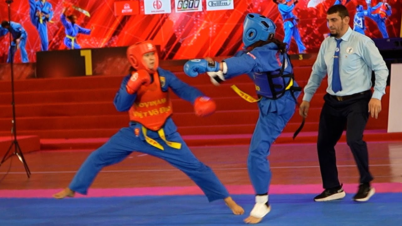 Kiều Giang ngược dòng đánh bại đả nữ Thái Lan, giành HCV 54kg | Giải vô địch Vovinam thế giới 2023