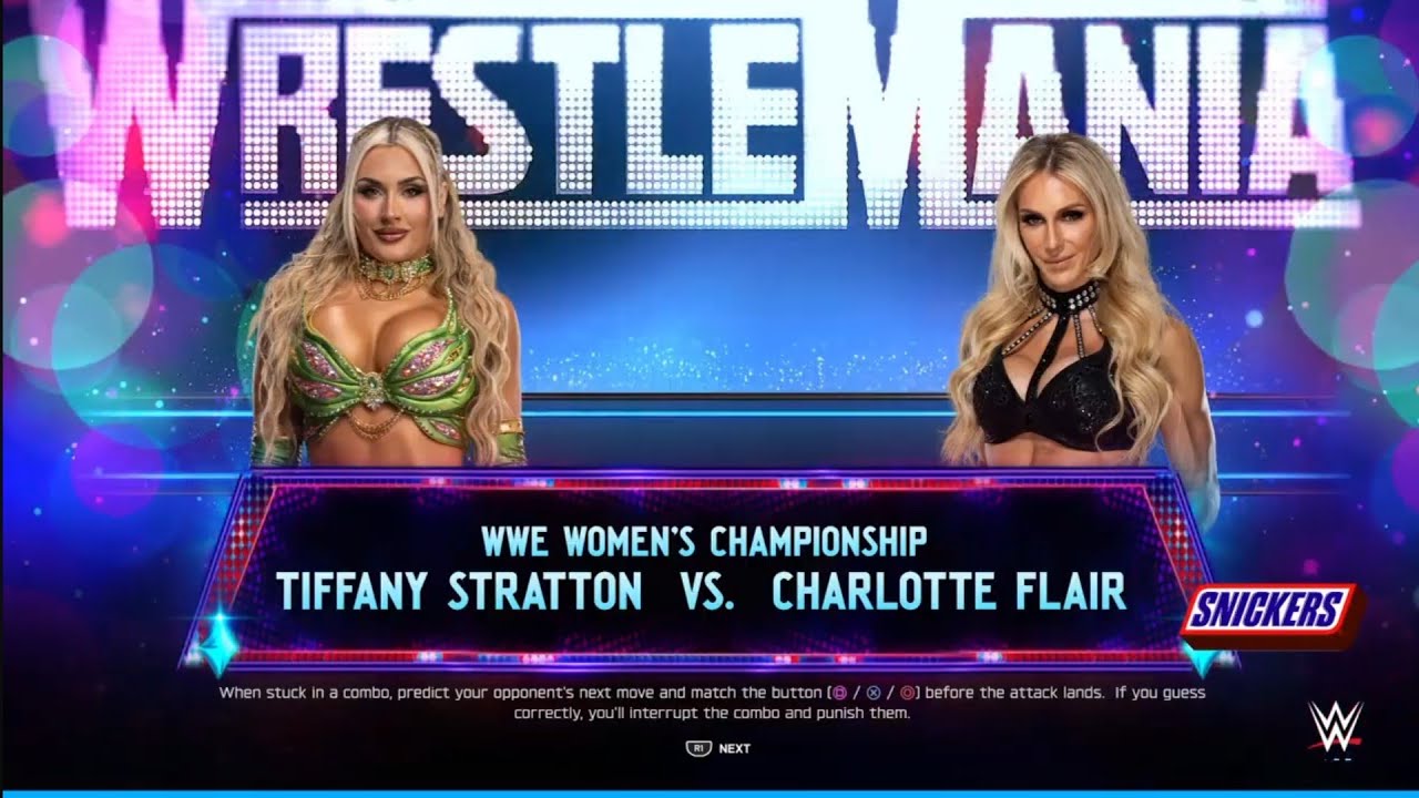Tiffany Stratton vs Charlotte Flair  WrestleMania 41. WWE 2K25