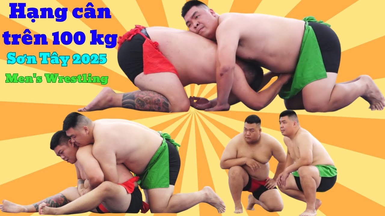 Đấu Vật Dân Tộc hạng trên 100kg ,Traditional Vietnamese Mens Wrestling . background