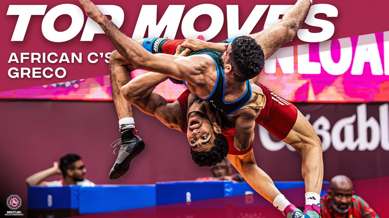 Top Moves Greco Roman Wrestling | Senior African Championships | Morocco • Casablanca background