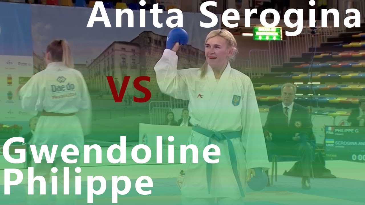 Karate. European Championship. -61kg. Anita Serogina - Gwendoline Philippe. Battle for bronze