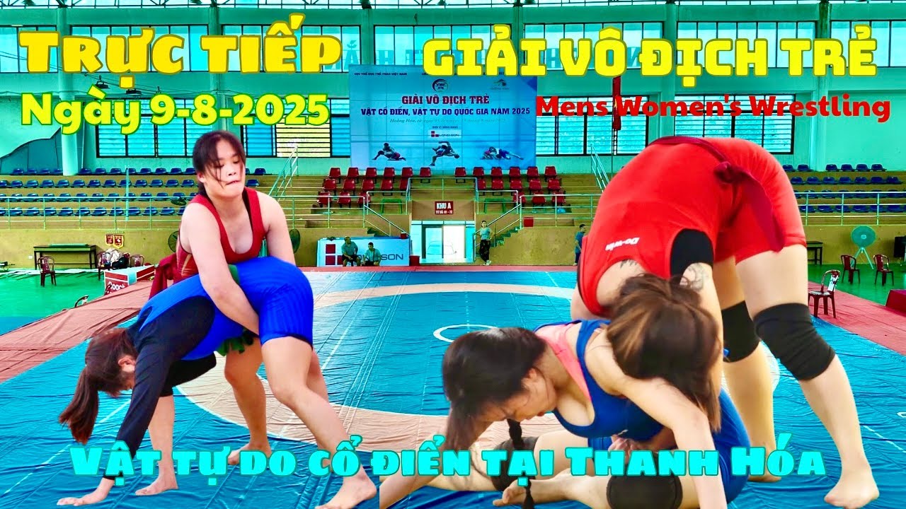 Trực tiếp sáng 9/8/2025 Giải VĐ vật Tự do,Cổ điển Quốc gia Mens Wrestling background
