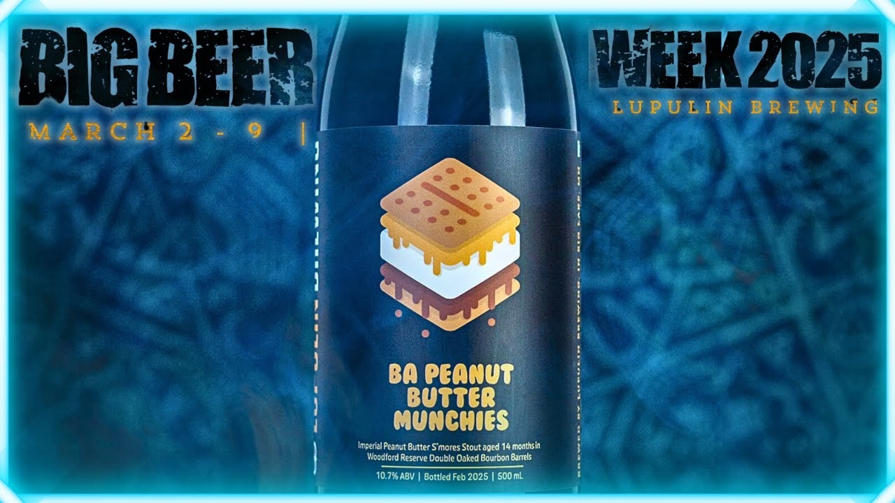 14 Months in WOODFORD RESERVE Barrels | 10.7% Barrel Aged Peanut Butter Munchies | Lupulin Brewing background