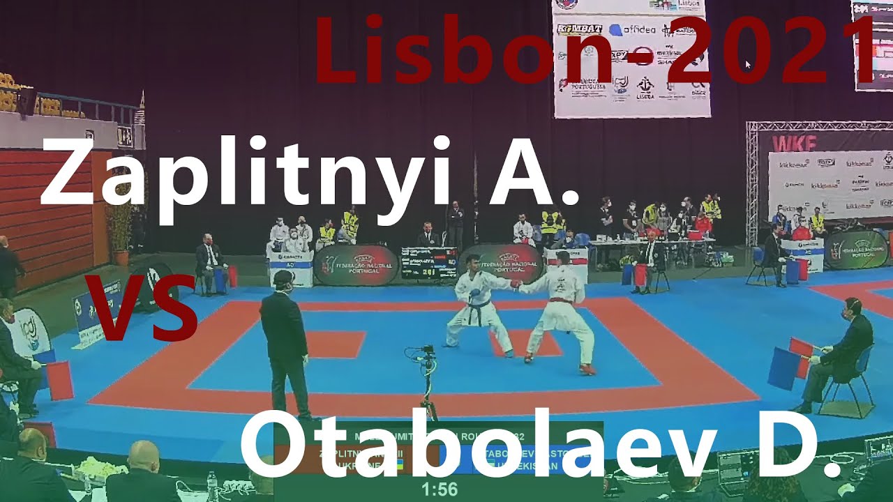 Karate 1. Premier League. Lisbon 2021. Zaplitnyi Andrii - Otabolaev Dastonbek. Male kumite -75 kg backdrop