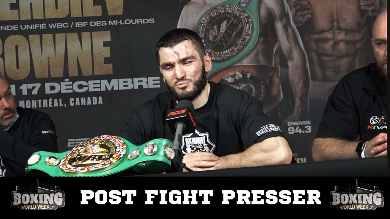 ARTUR BETERBIEV POST-FIGHT PRESSER | Beterbiev vs. Browne | BOXING WORLD WEEKLY background