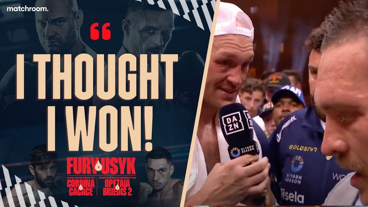 🗣️ "Rematch!" - Oleksandr Usyk & Tyson Fury React To Undisputed Split Decision background