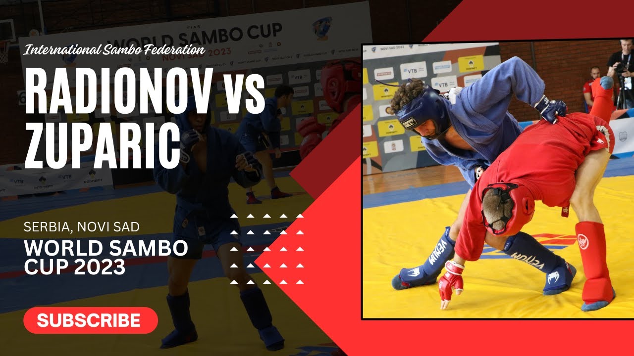 RADIONOV Vitaliy vs ZUPARIC Stefan. World SAMBO Cup 2023 Serbia backdrop