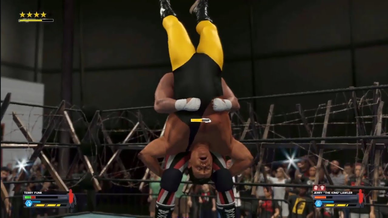 Terry Funk vs Jerry Lawler. Barbwire Match. ECW. WWE 2K24