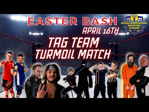 Easter Bash Match 2 - Tag Team Turmoil Match - Rascals Children Pro Wrestling Academy background