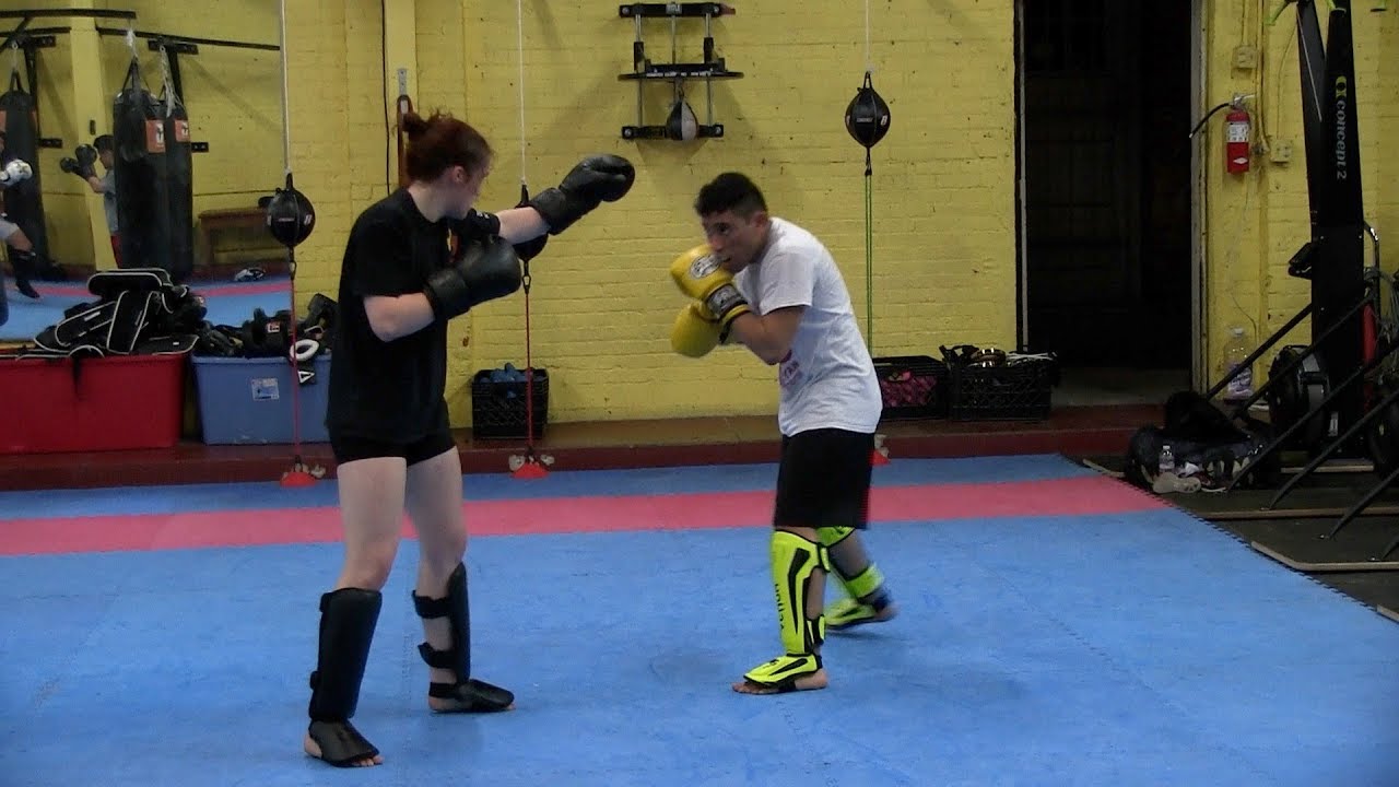 Girl Kickboxer Spars Guys At Taejo Kickboxing