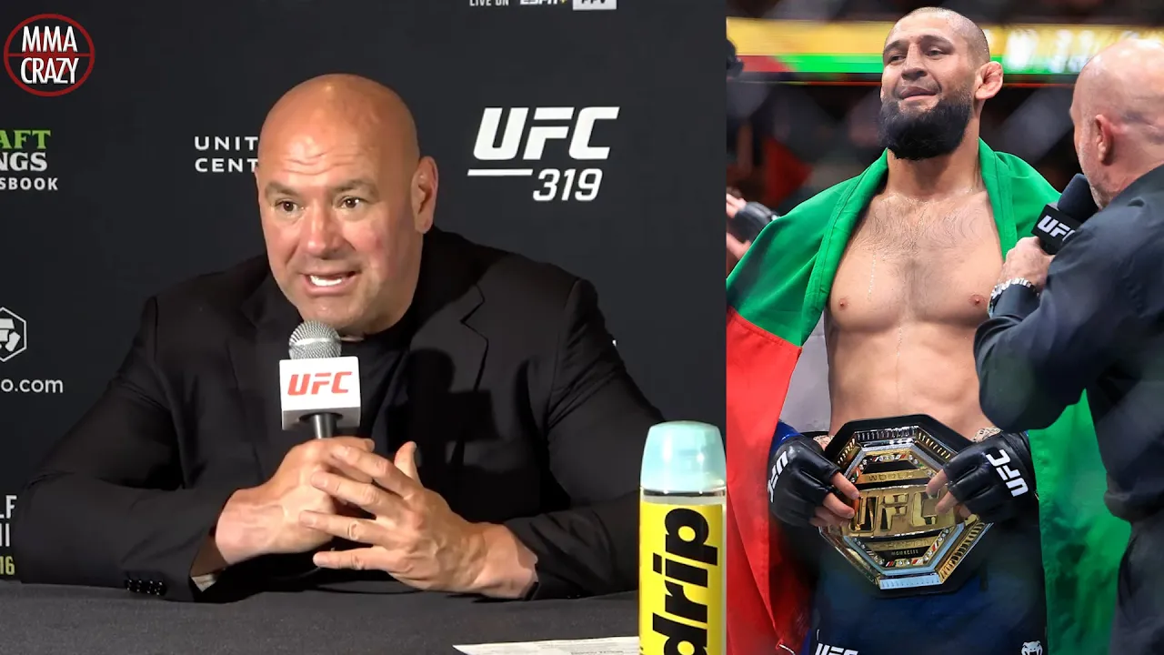 Dana White 'DEFINITELY' considering adding Khamzat Chimaev to UFC 321 background