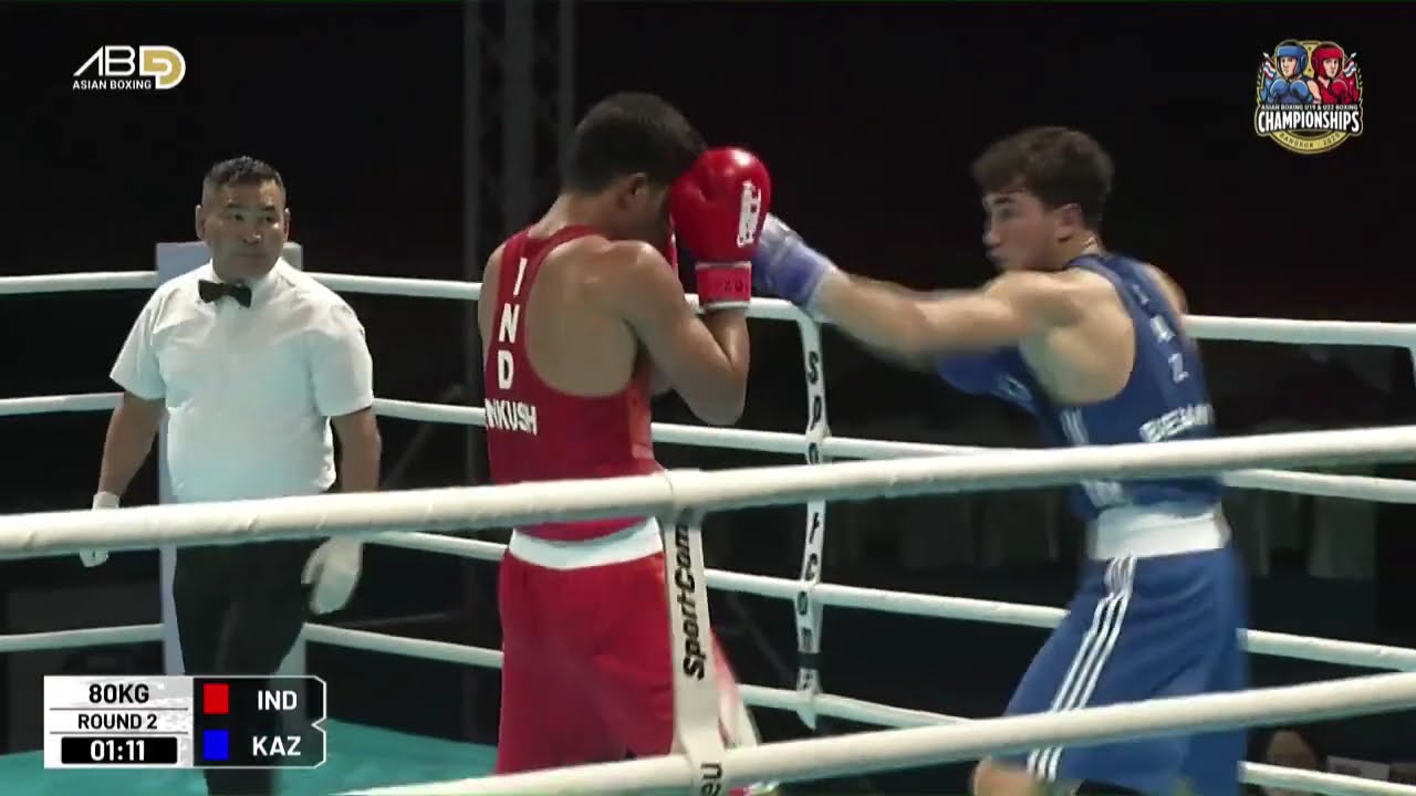 Sanjarali Begaliyev (KAZ) vs. Ankush Panghal (IND) Asian U22 Championships 2025 SF's (80kg)
