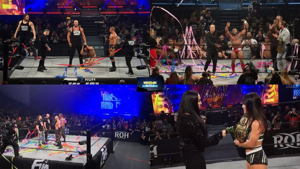 ROH Final Battle 2021 Highlights- Braun Strowman shocks, Jonathan Gresham Champ, AEW Invades ROH background
