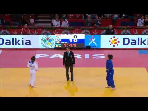 Judo Grand Slam Paris 2013: -57kg ZELTNER, Tina (AUT) - OHAI, Loredana (ROU) background