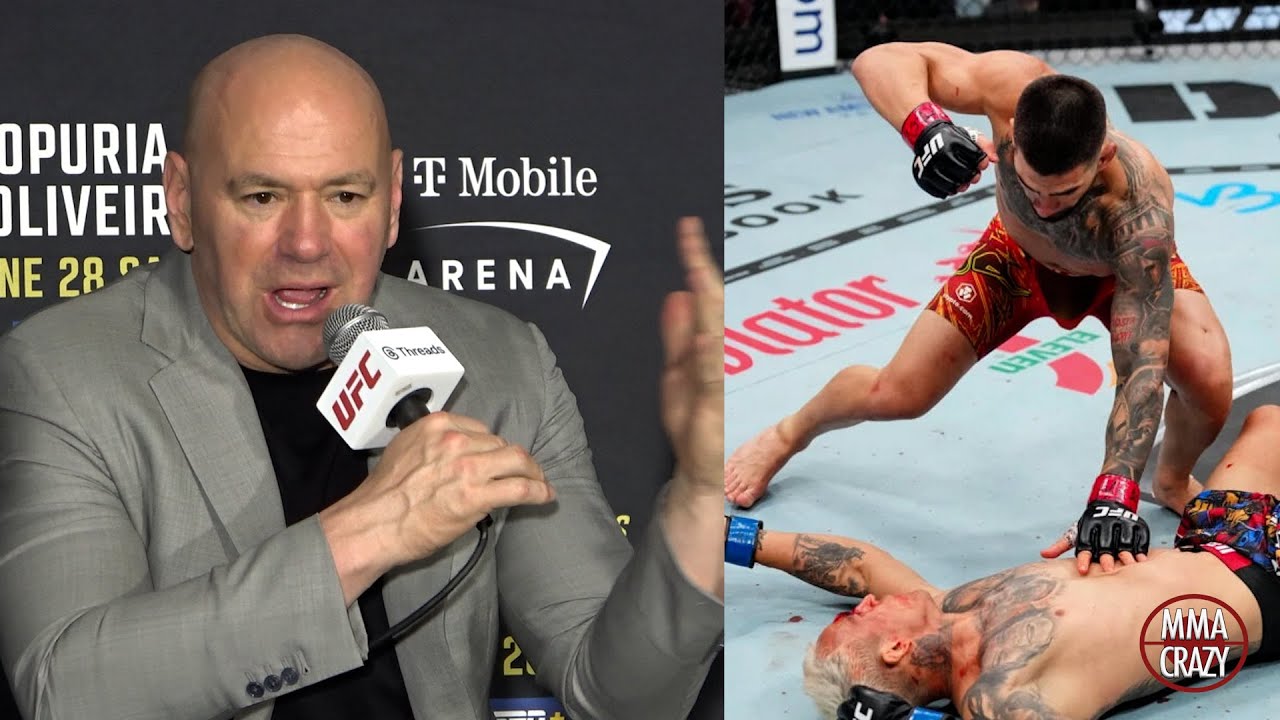 Dana White Reacts to Charles Oliveira KO LOSS to Ilia Topuria at UFC 317