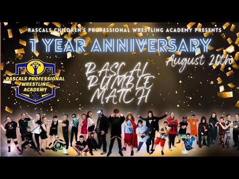 Rascals Anniversary Mega Show Match 5 - Rascal Rumble Match - Rascals Children's Wrestling Academy background