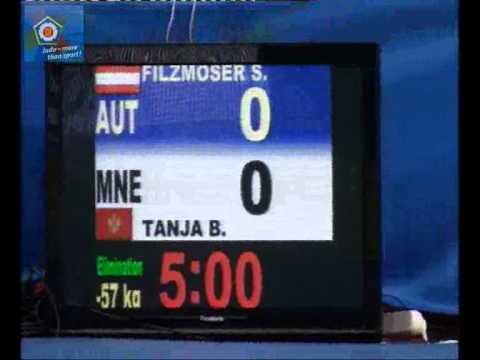 Judo EM 2011 in Istanbul: -57kg FILZMOSER Sabrina (AUT) - TANJA, Bozovic (MNE) backdrop