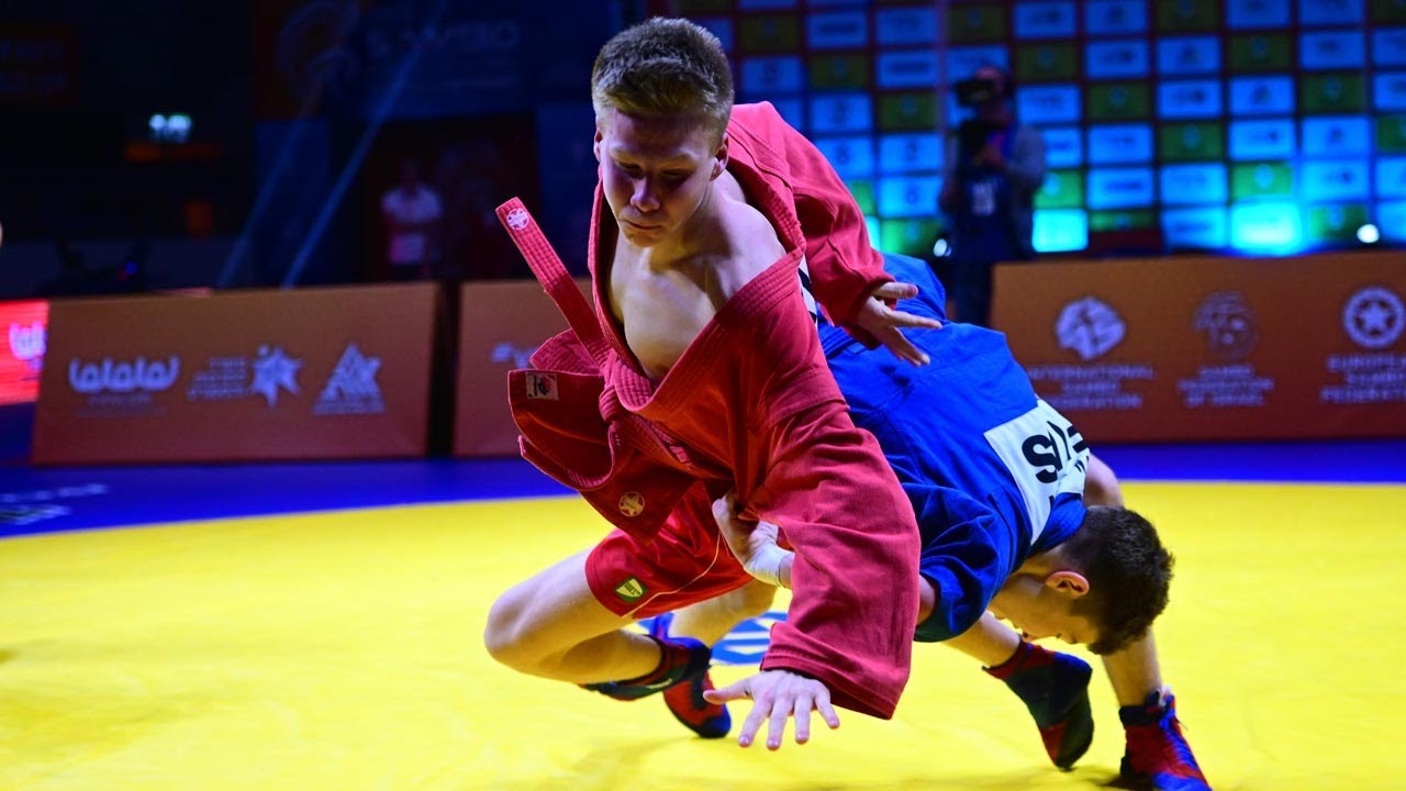 BASMAKOVS Illarions vs BUNAKOV Iaroslav. Cadets male 64 kg. European SAMBO Championships 2023 background