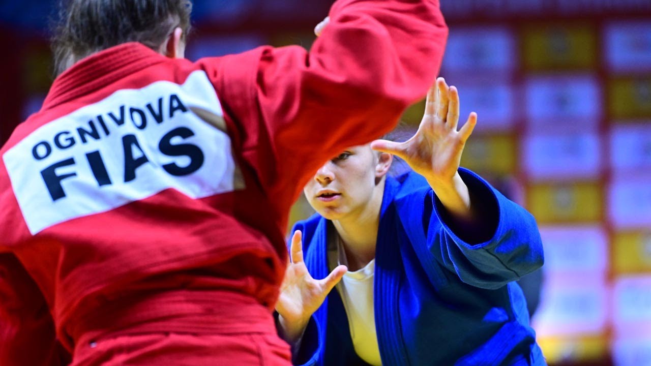 OGNIVOVA Eva vs MATTISSECK Luise. Youth female 72 kg. European SAMBO Championships 2023 backdrop