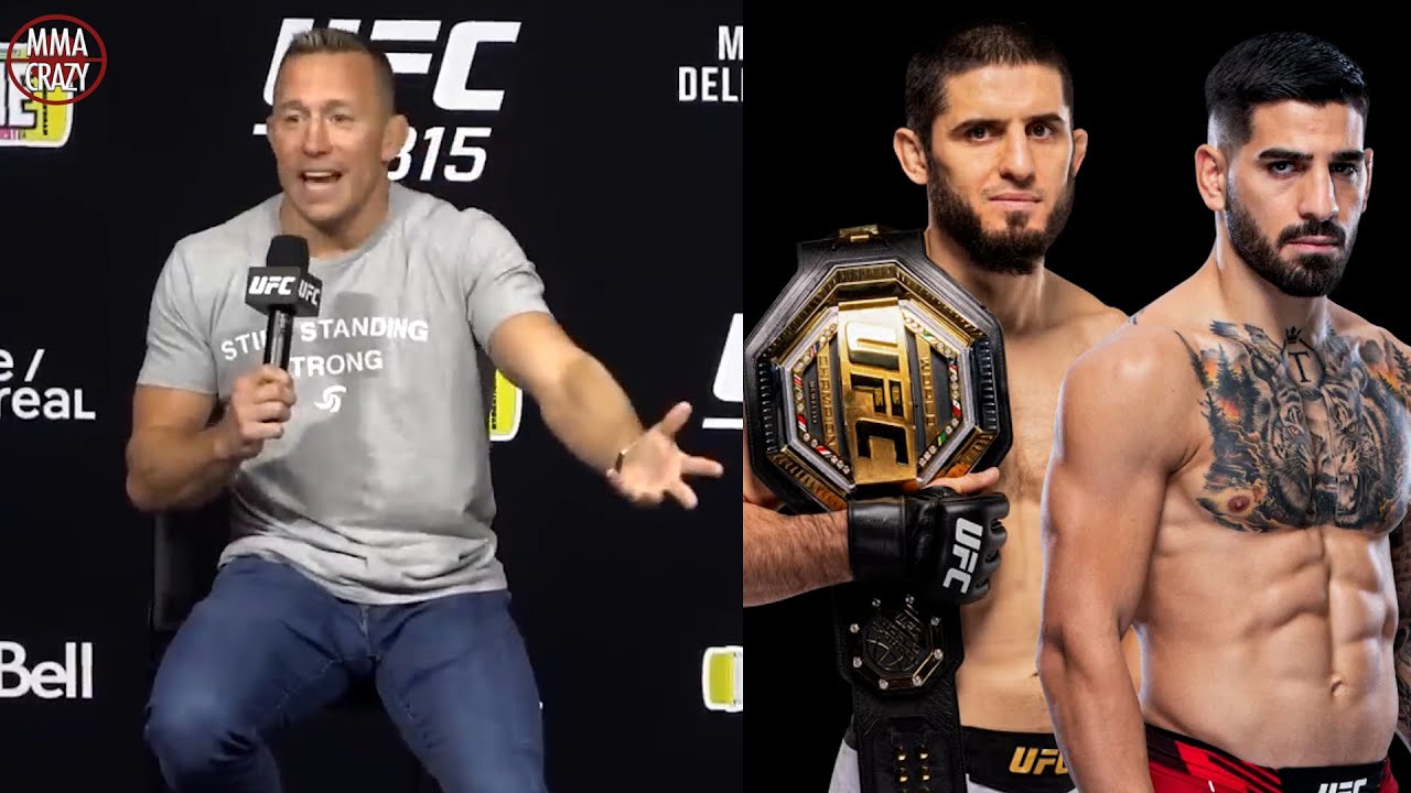 Georges St Pierre predicts Islam Makhachev vs. Ilia Topuria background
