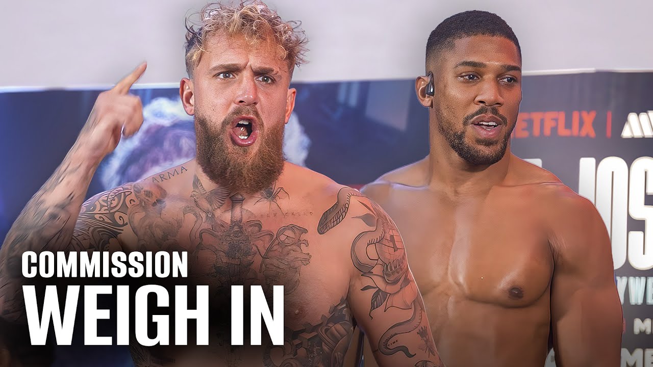 Anthony Joshua & Jake Paul • Full Commission Weigh in | Netflix Boxing
