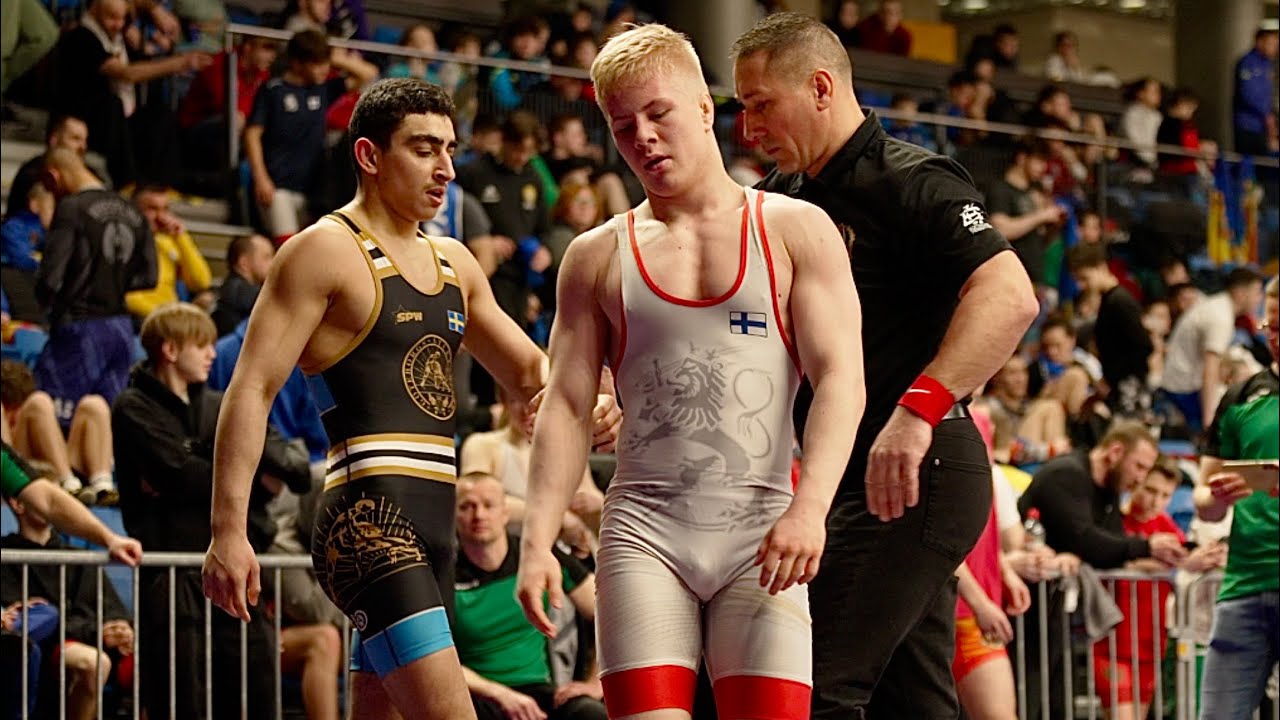 U20 Hugo Riehunkangas (FIN) vs Tural Binnatov (SWE) 67kg. Greco-r men wrestling. B-cam-man backdrop