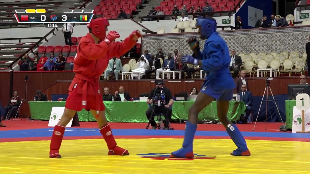 FAROUKHI Abdelmounim (MAR) vs MBIDA ZANGA Celestin (CMR). African SAMBO Championships 2023 background