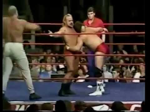 Kevin Sullivan and Mark Lewin vs The Batten Twins. WCCW 1986 background