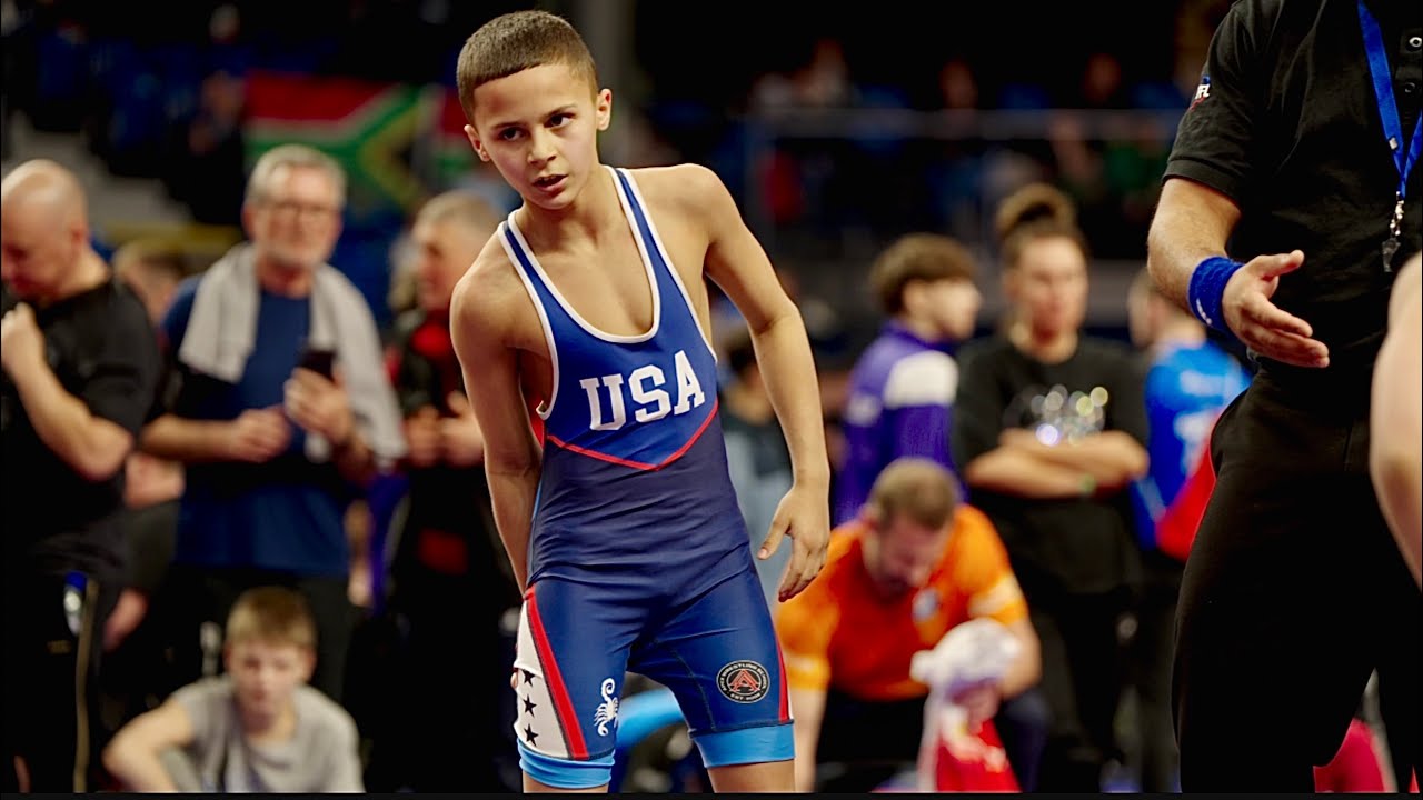 U13 Kai Laps (GER) vs Joseph Sullivan (USA) 38kg final! Freestyle boys youth wrestling tournament.