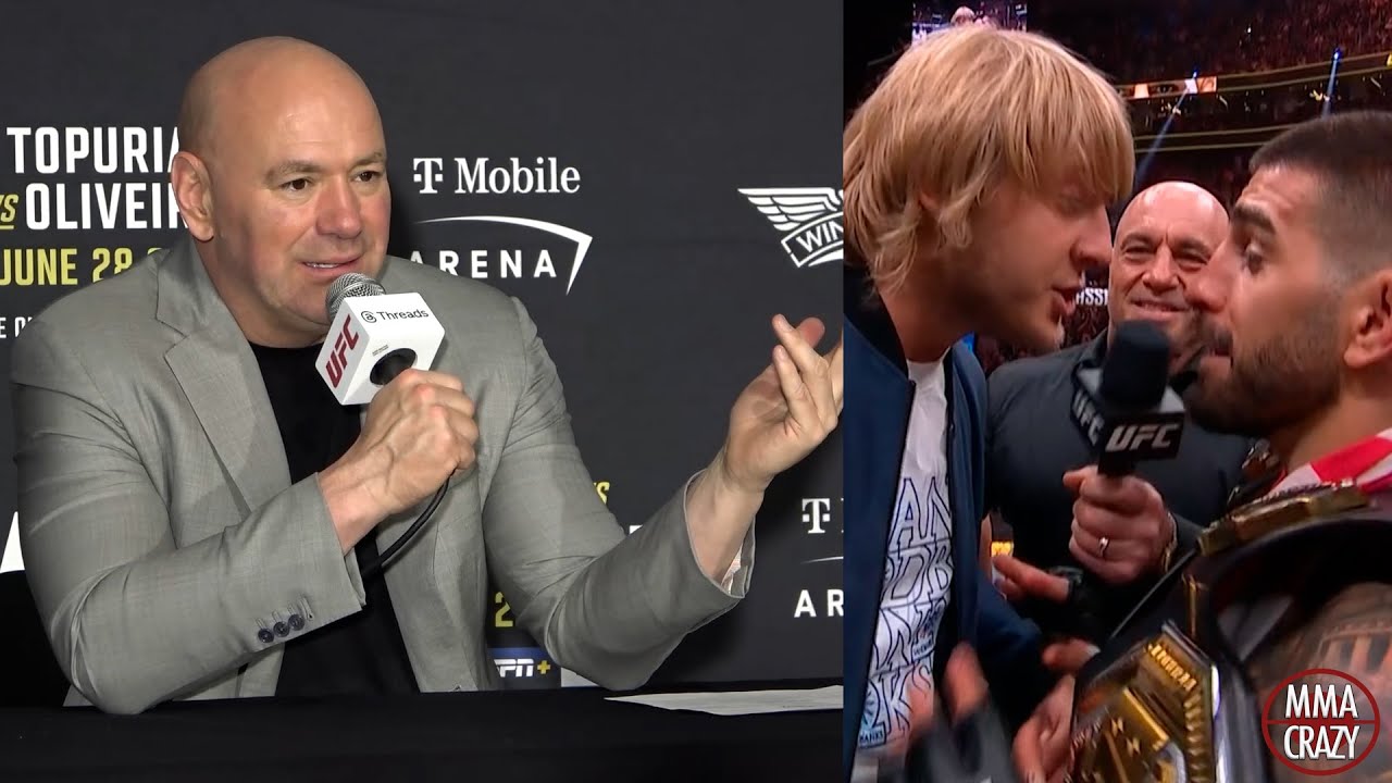 Dana White UNHAPPY with Paddy Pimblett & Ilia Topuria face off "That's NOT what we do !" background