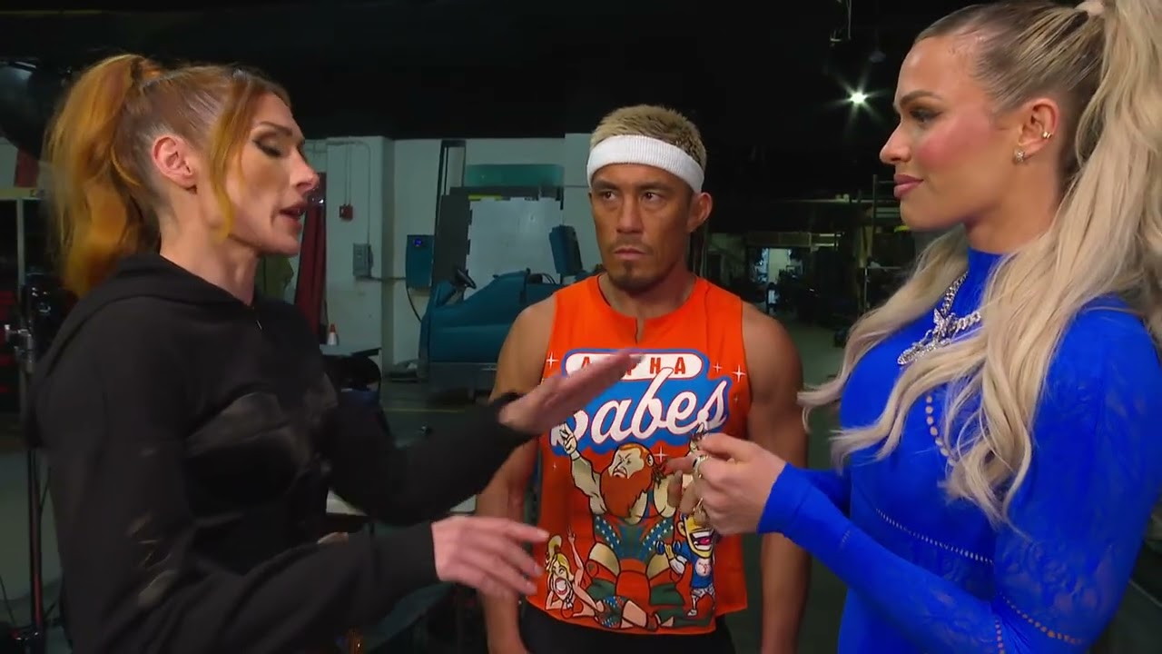 Becky Lynch attacks Akira Tozawa and Maxxine Dupri at Backstage | Raw Sep 29, 2025 background