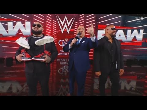 Paul Heyman challenging LA Knight & CM Punk _WWE RAW 11/8/2025 background