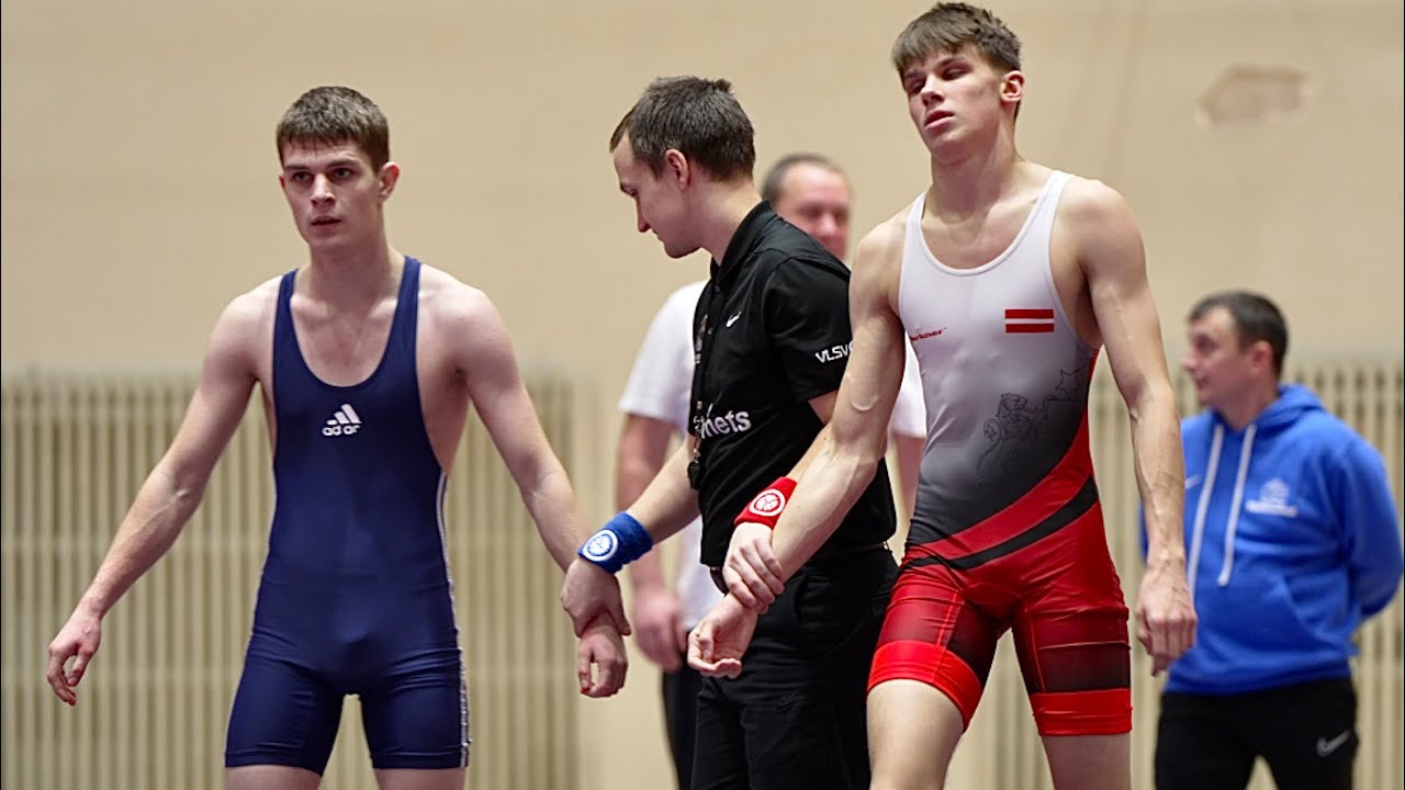 Markuss Geks (LAT) vs Vladislav Yavorskyi (EST) 57kg. Freestyle men wrestling. background