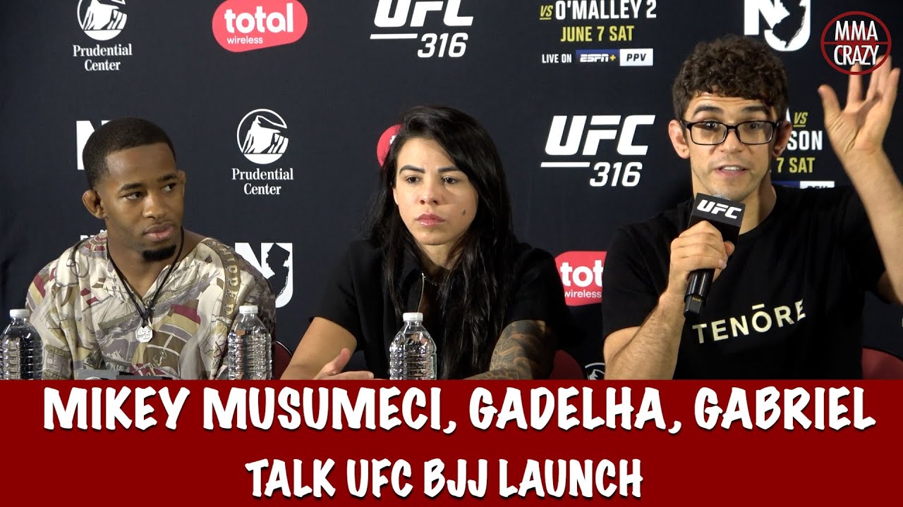 Mikey Musumeci on launch of UFC BJJ "its about the violence of Jui Jitsu" Claudia Gadelha also background