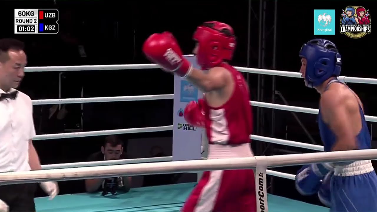 Abdurakhmon Makhmudjonov (UZB) vs. Erlan Ergeshov (KGZ) Asian U19 Championships 2025 (60kg) background