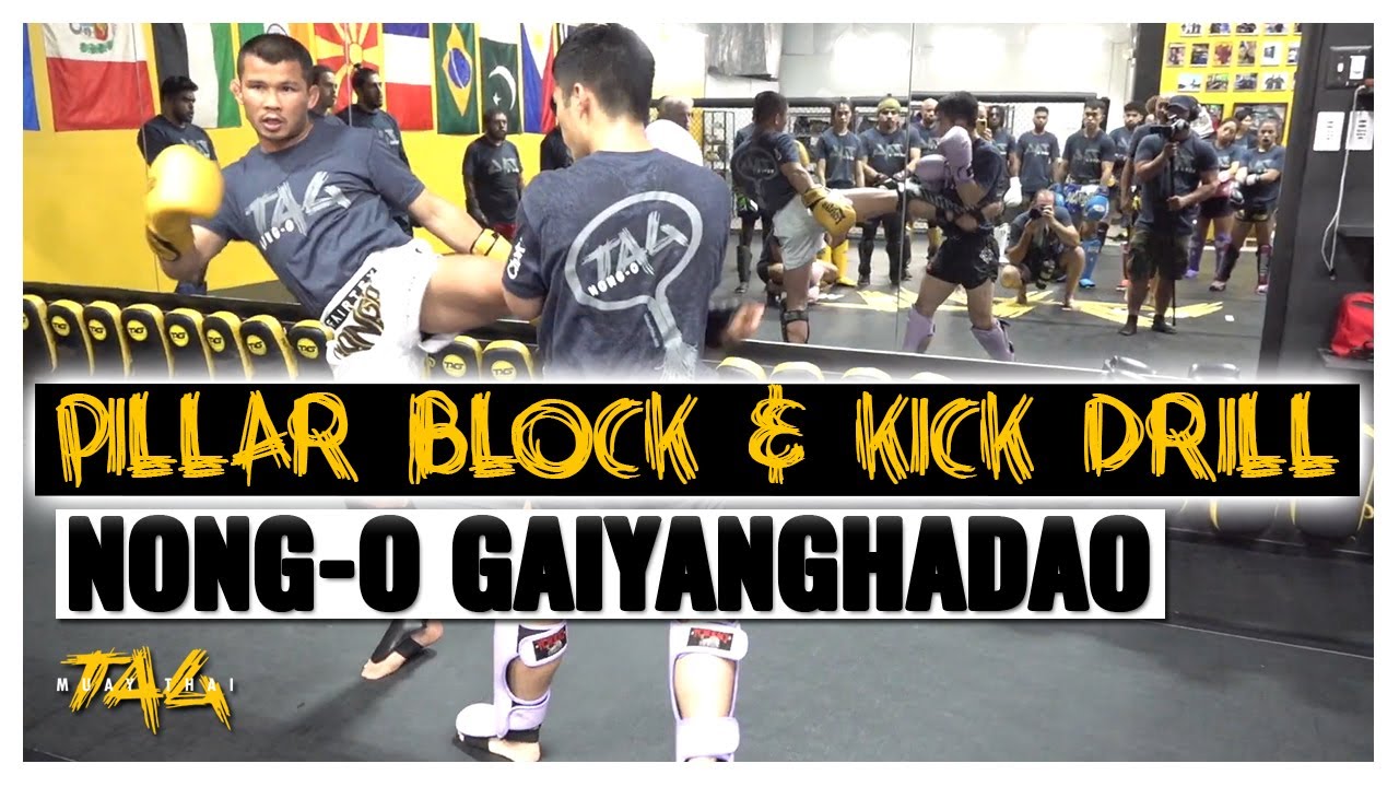 Pillar Block and Kick Drill with Nong-O Gaiyanghadao background