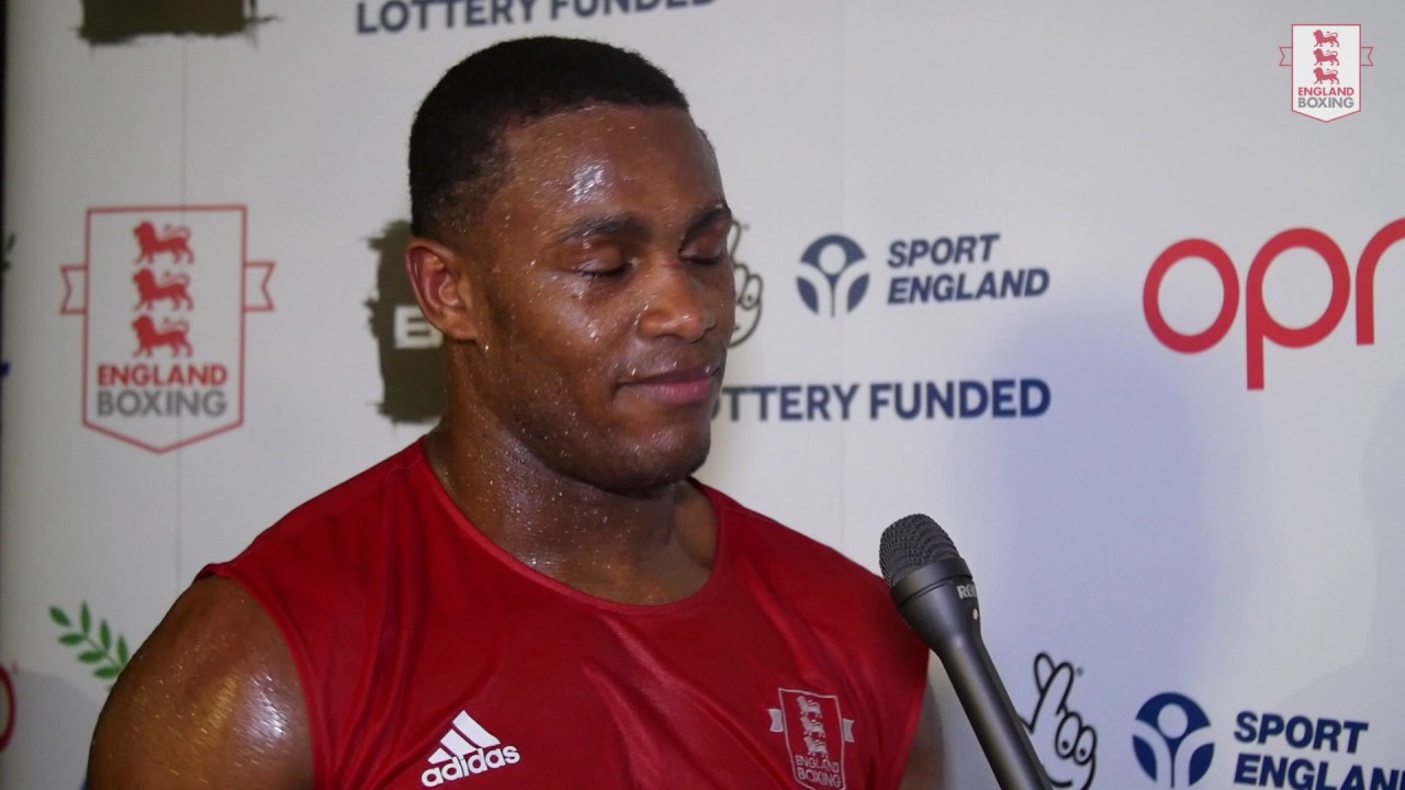 Post-match interview with Cheavon Clarke. England Boxing Elite Championships 2017 background