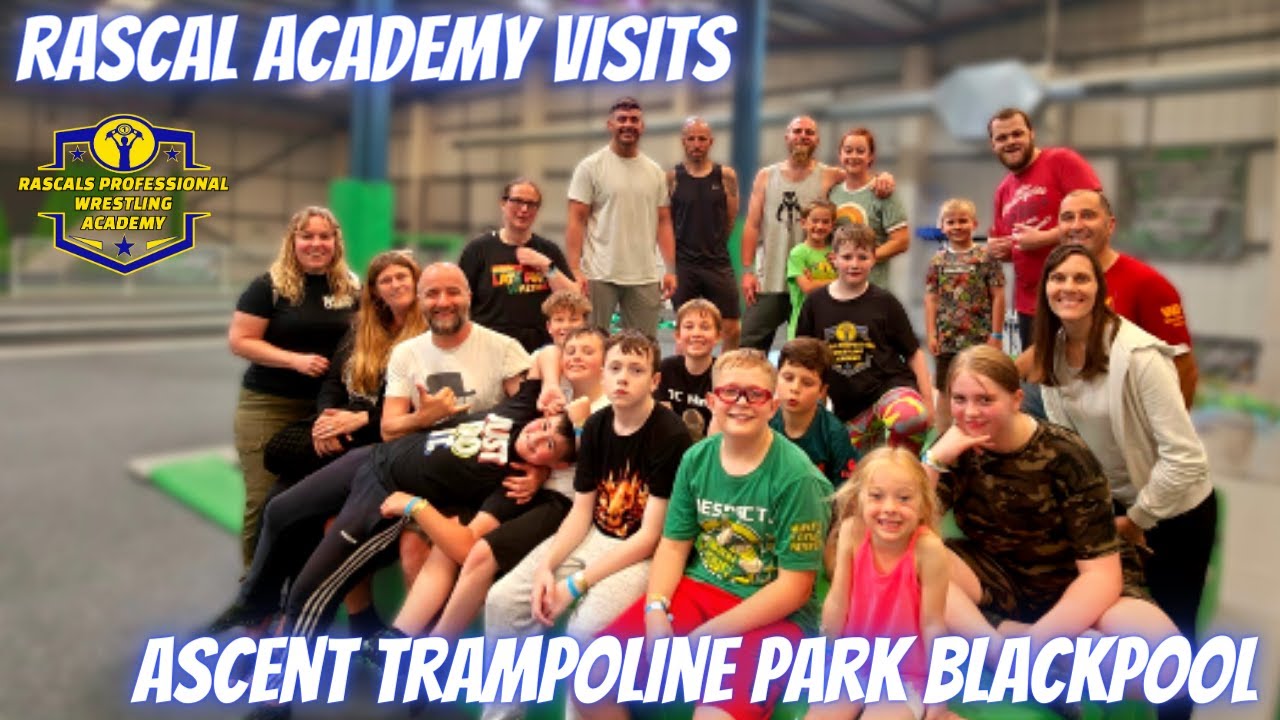 Rascals children's Pro Wrestling Academy visits Ascent Trampoline Park Blackpool background