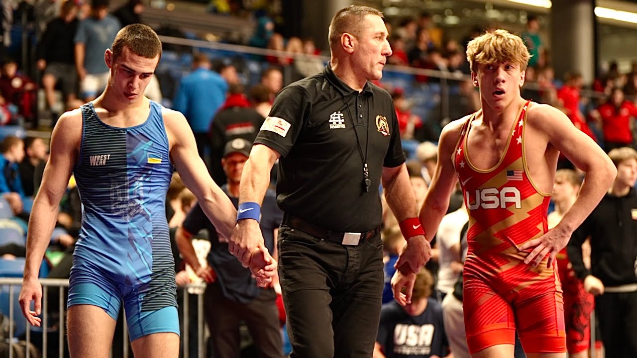 U20 Otto Black (USA) vs Viktor Borohan (UKR) 61kg. Freestyle men wrestling.