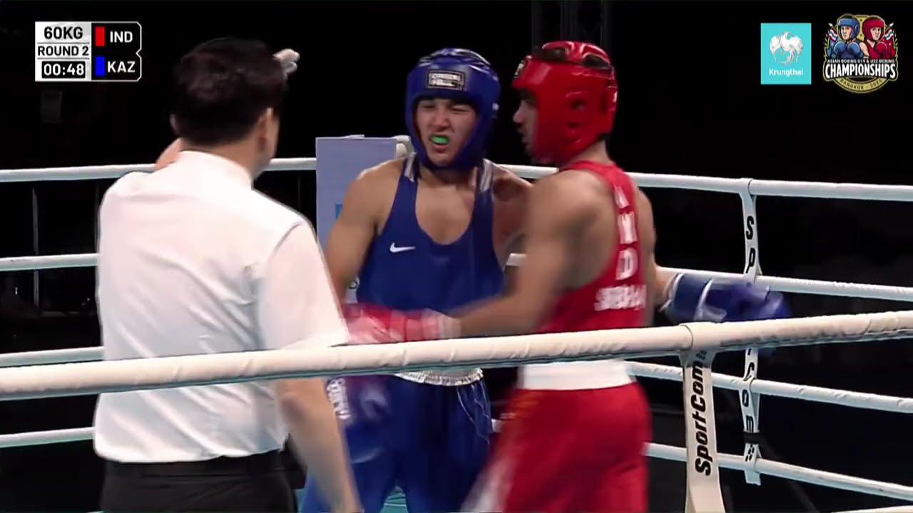 Adilet Tortubek (KAZ) vs. Shubham Dalbir Singh (IND) Asian U19 Championships 2025 (60kg) background