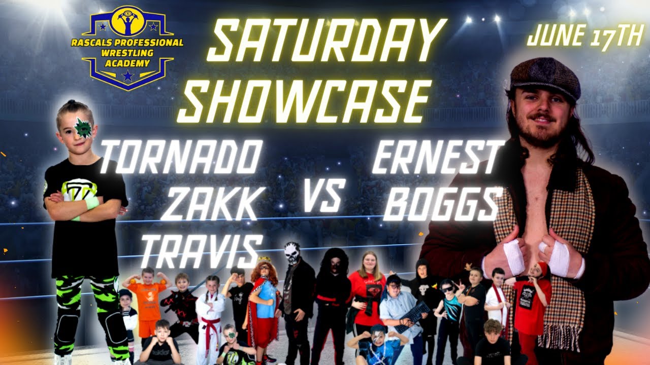 Training Match Highlights - Zakk Travis vs Ernest Boggs - Rascals Children's Pro Wrestling Academy background