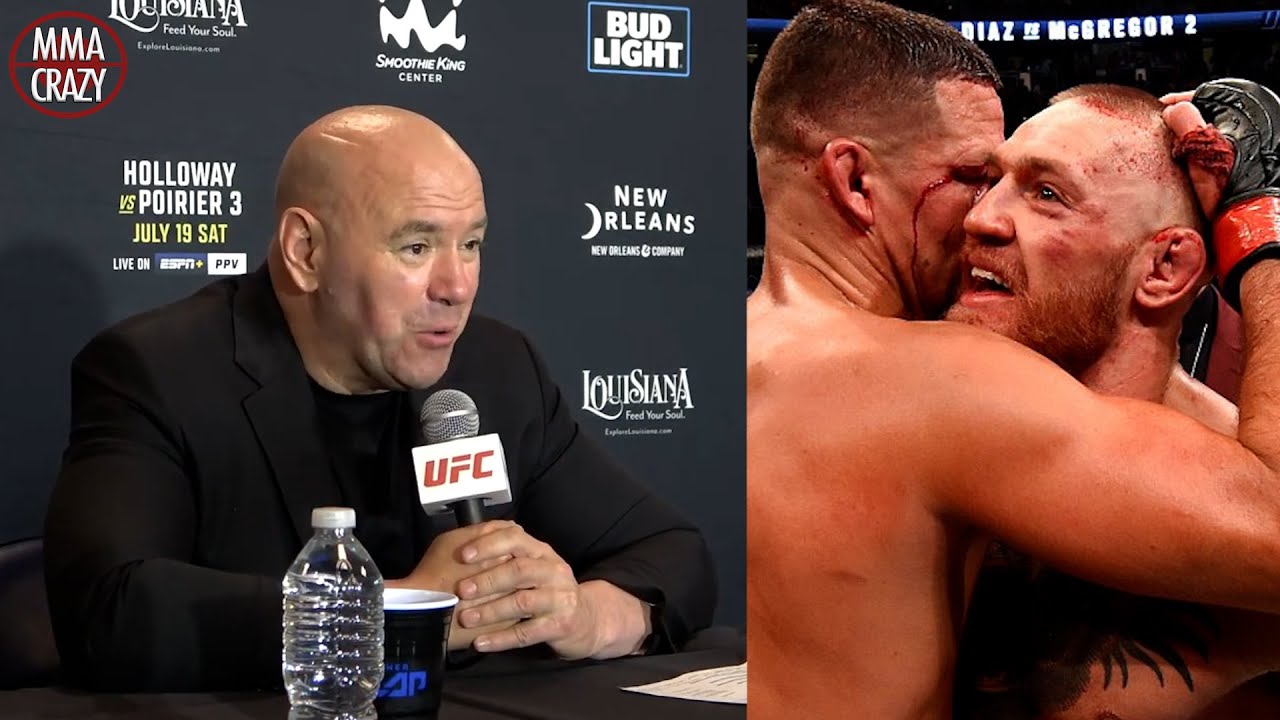Dana White on Conor McGregor vs Nate Diaz 3 at The White House background