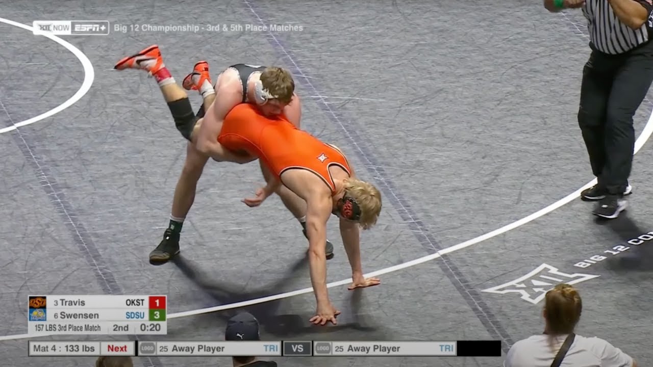 157lbs Cael Swensen (South Dakota State) dec Teague Travis (Oklahoma State)