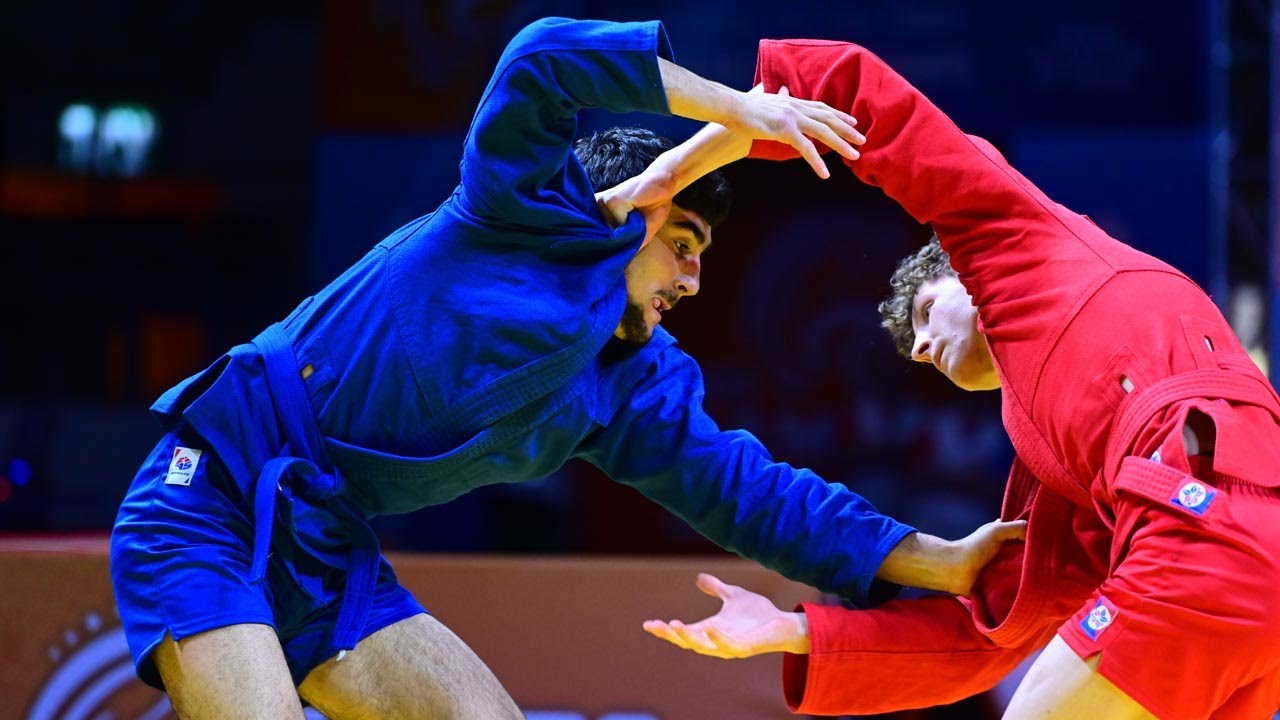 GRUSHKOVSKIY Igor vs PARSAMYAN Hamlet. Youth male 71 kg. European SAMBO Championships 2023 backdrop