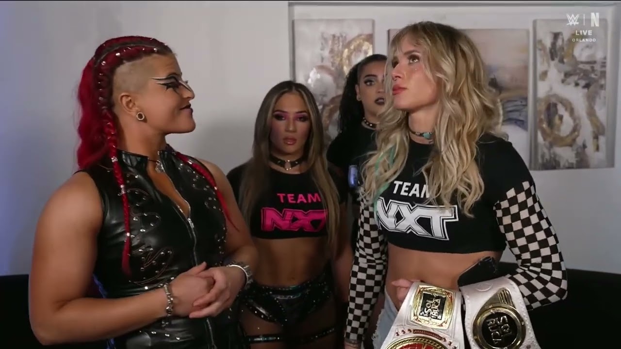Blake Monroe causes tension between Zaria & Sol Ruca | NXT Oct 7, 2025 background