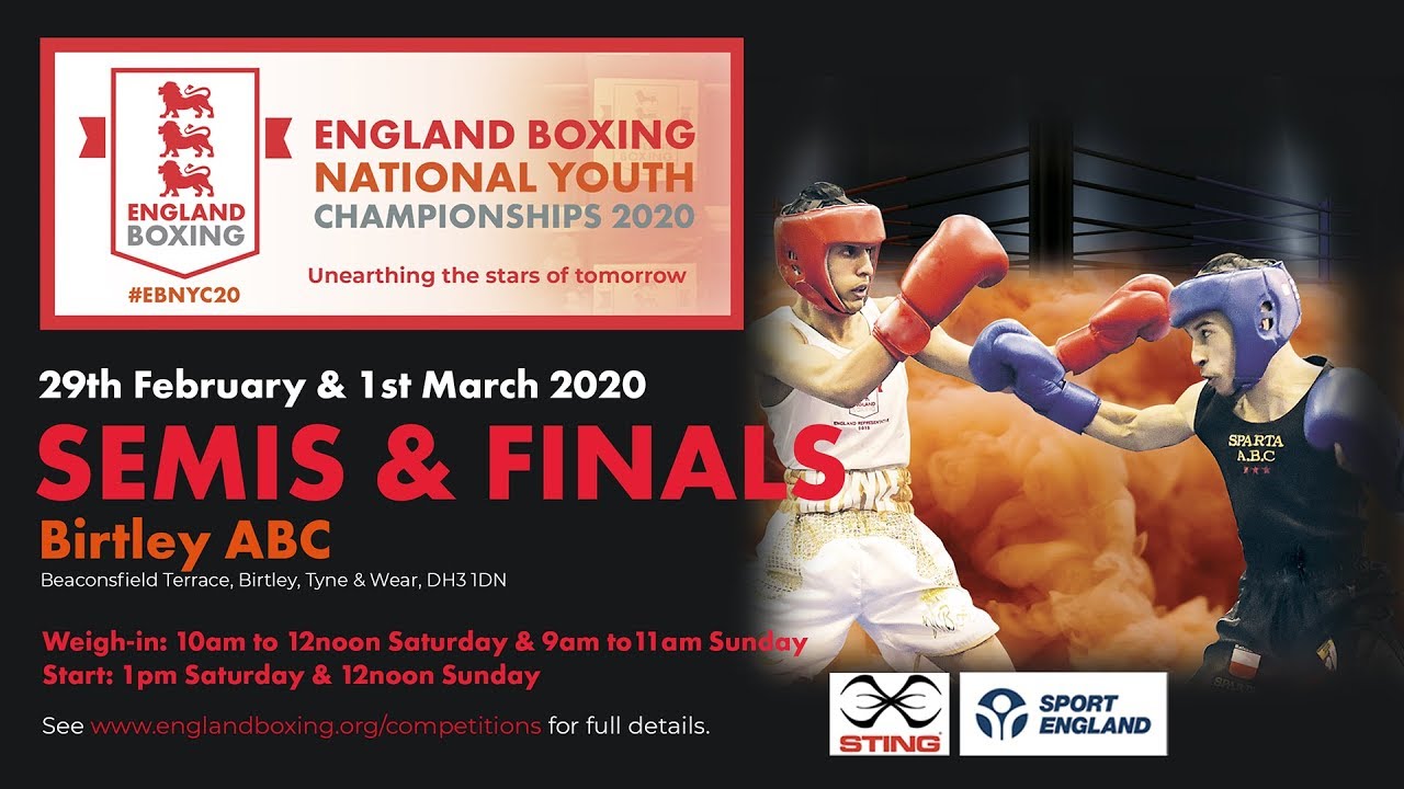 England Boxing National Youth Championships 2020 @ Birtley ABC - SEMI-FINALS - Ring A