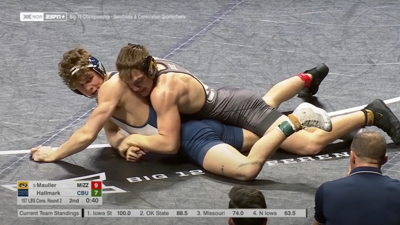 157lbs Brock Mauller (Missouri) vs Chaz Hallmark (California Baptist)