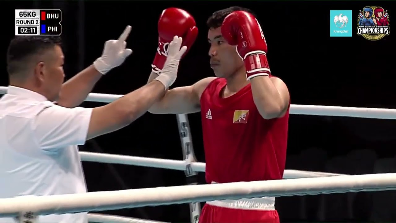 Mark Ashley Fajardo (PHI) vs. Kinley Kinley (BHU) Asian U22 Championships 2025 QF's (65kg) background